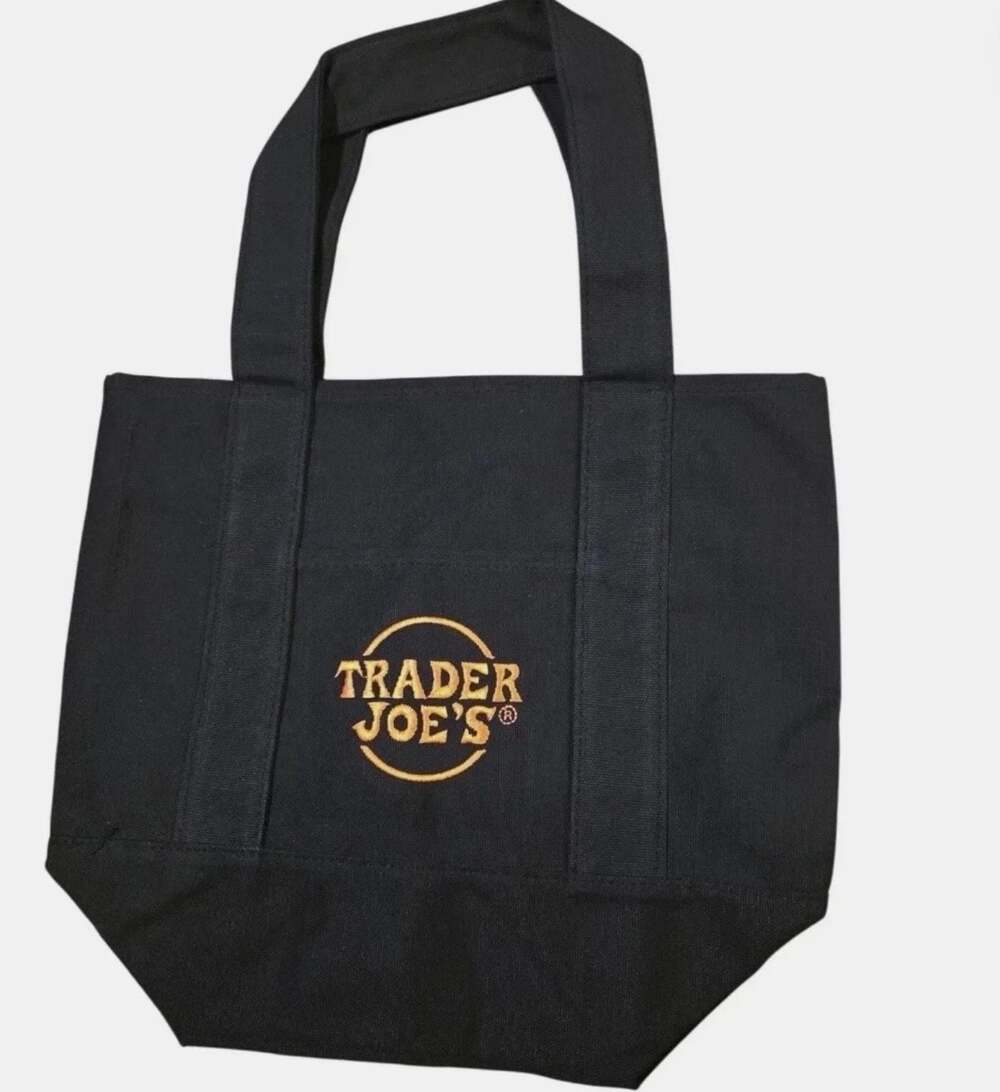 Trader Joe's Limited Edition Miniature Black Canvas Tote Bag